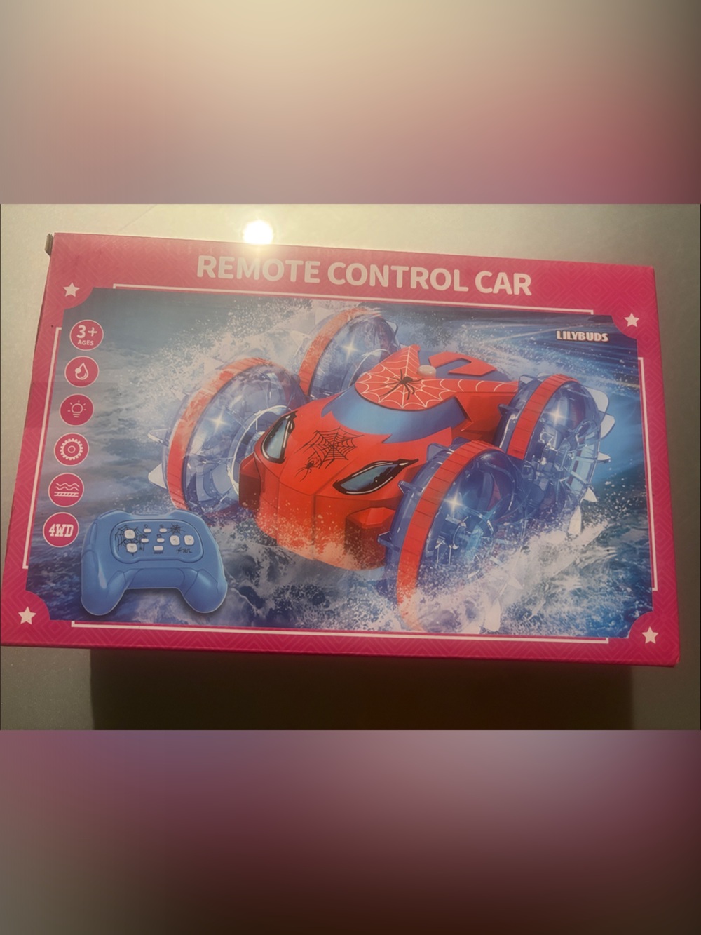 Kids Spiderman Remote Control Stunt Car - Red & Blue